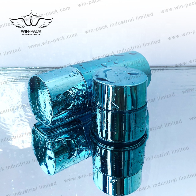 Hot Sale glass lotion packing bottle aluminum cap transparent blue color of bottle and jar in 40ml 130ml with high quality