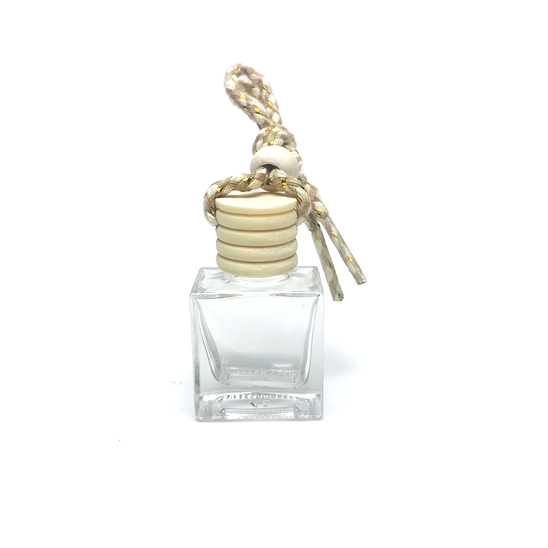 Hot Sale wholesale Stock High quality 10ml Empty hanging car perfume glass bottle with wood lid