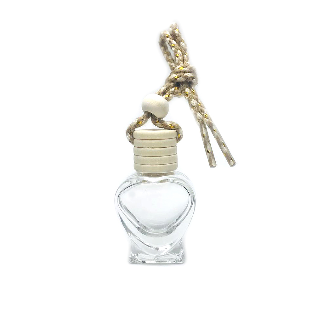 Hot Sale wholesale Stock High quality 10ml Empty hanging car perfume glass bottle with wood lid