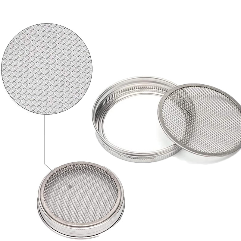 Hot Sales 86mm Stainless Steel Sprout Lid for Wide Mouth Glass Jars 70mm Screen Net Lid for Sprouter