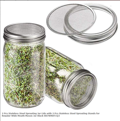 Hot Sales 86mm Stainless Steel Sprout Lid for Wide Mouth Glass Jars 70mm Screen Net Lid for Sprouter