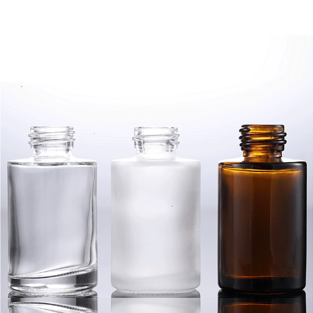 Hot Sales Cosmetic Empty 30ml Flat Shoulder Essential Oil Dropper Glass Bottle