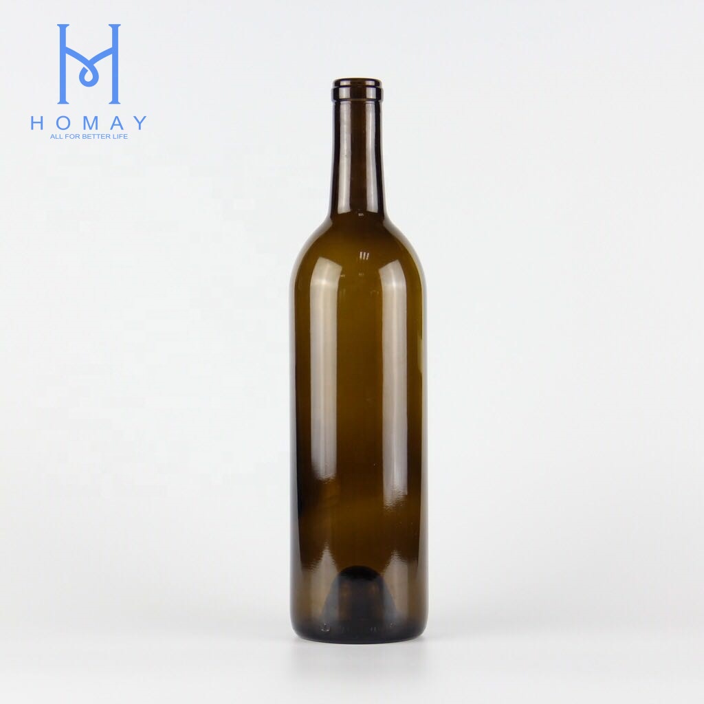 Hot Sales Factory Price 750ml Empty Bordeaux Glass Wine Bottles  Round Shape