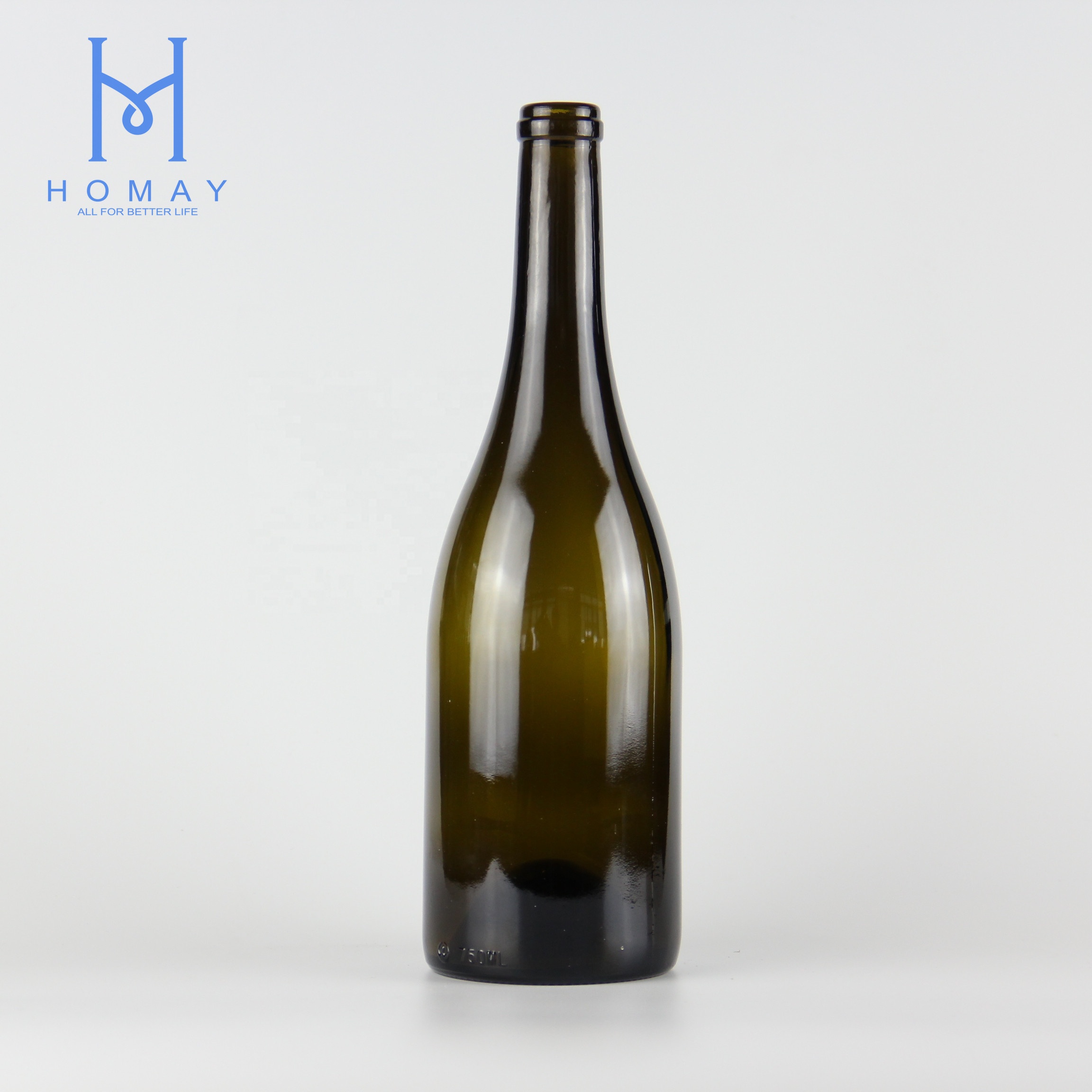 Hot Sales Factory Price 750ml Empty Bordeaux Glass Wine Bottles Round Shape