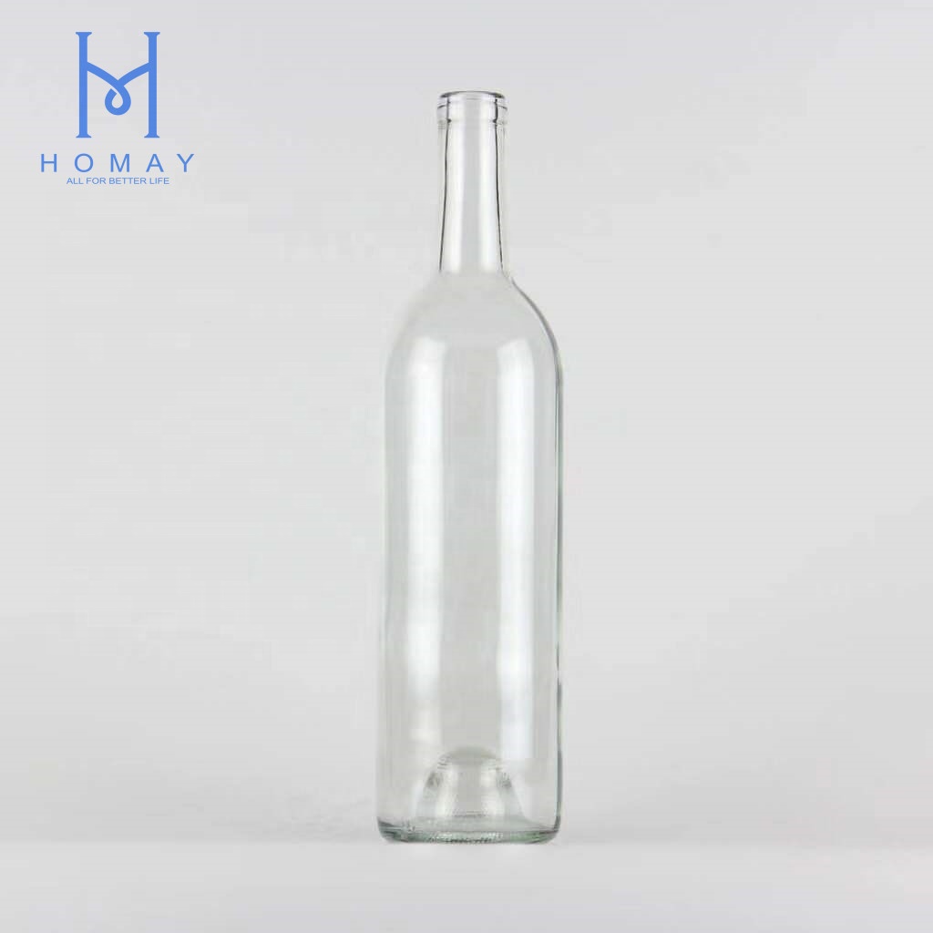 Hot Sales Factory Price 750ml Empty Bordeaux Glass Wine Bottles Round Shape