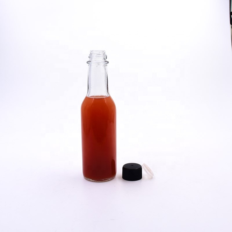 Hot Sauce Bottles 2 Ounce olive oil cooking salad jam caviar Clear Glass Bottles With Lids Dropper Red Hot Shrink Films Bands