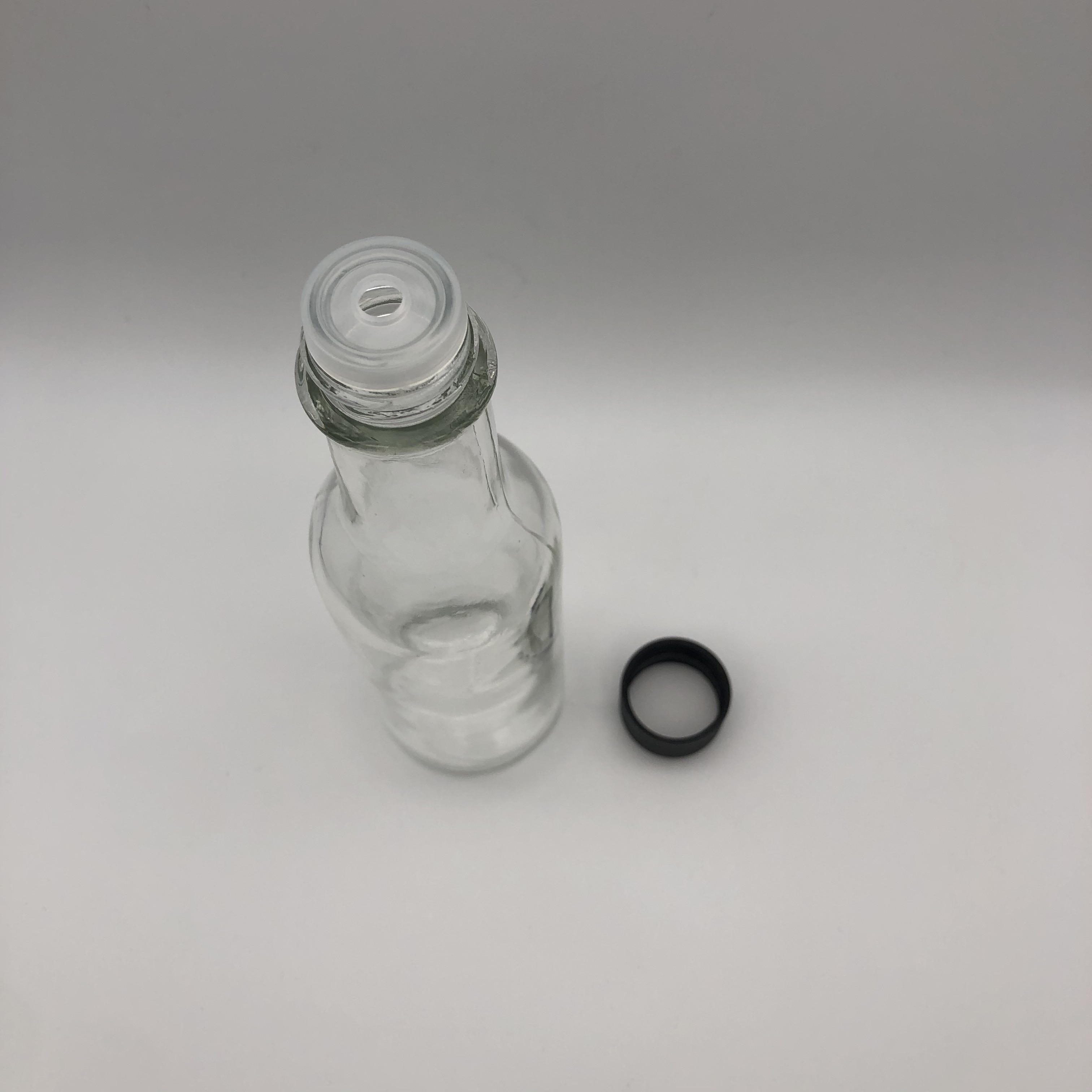 Hot Sauce Bottles with Black Caps & Shrink Bands, 5 Oz