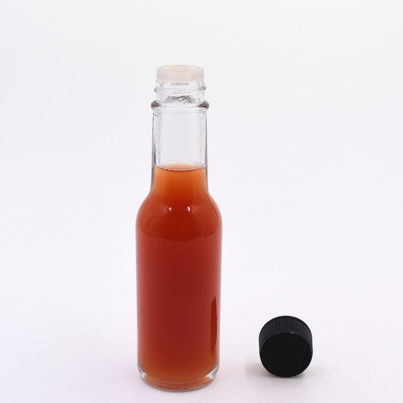 Hot Sauce Woozy Round 150ml 5oz 2 Ounce olive oil cooking salad jam Bottles With Lids Dropper Red Hot Shrink Wrap Films Bands