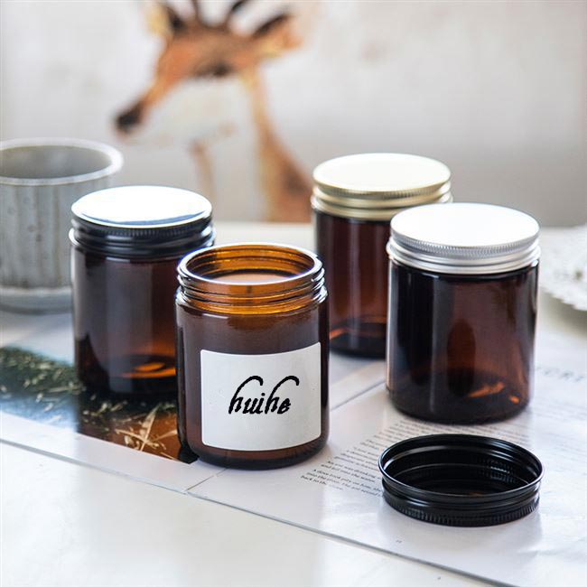 Hot Sell 100ml 250ml Amber Cylindrical Glass Jar For Scented Candle