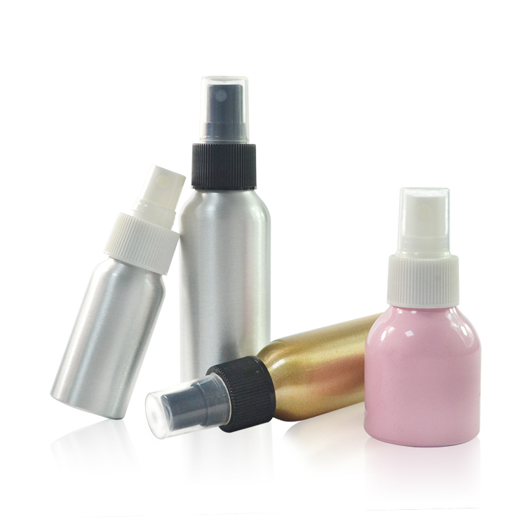 Hot Sell Empty 30Ml 50Ml 100Ml Aluminum Cosmetics Packaging Spray Bottles With Black Spray lid