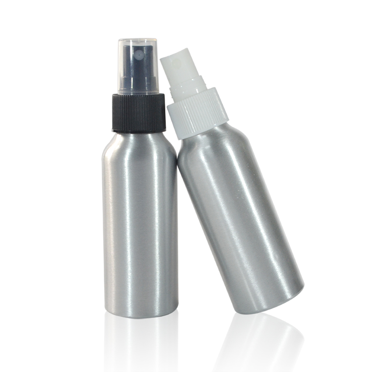 Hot Sell Empty 30Ml 50Ml 100Ml Aluminum Cosmetics Packaging Spray Bottles With Black Spray lid