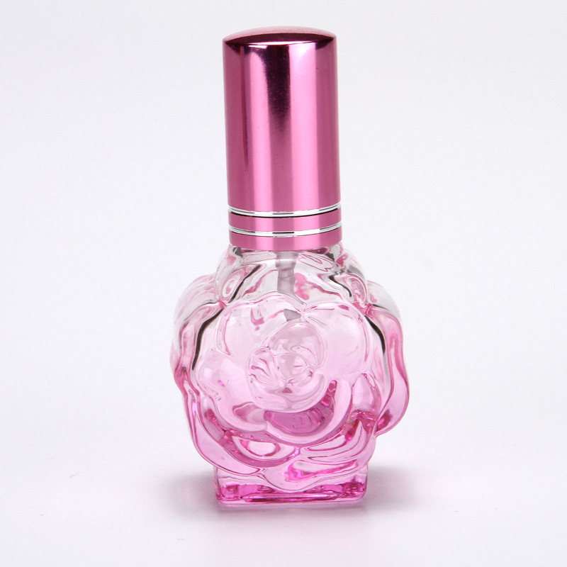 Hot Sell Empty Colored Flower Shape Mini Round Refillable Luxury Car Perfume Bottle Glass 10ml
