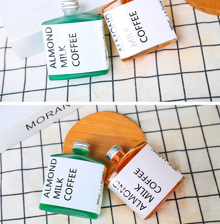 Hot Sell Flat Square Cold Extraction Ice Drop Coffee Bottle 200Ml Wine Milk Tea Juice Bottle