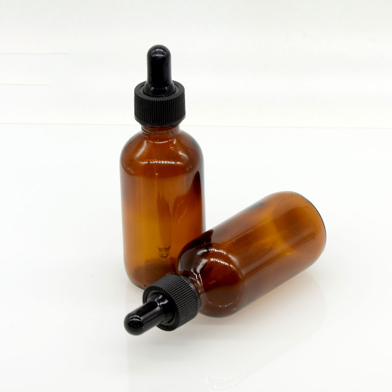 Hot Sell High Quality 1oz 60ml 120ml Amber Blue Boston Round Glass Bottle With Dropper Pipette For Essential Oil Serum Packaging