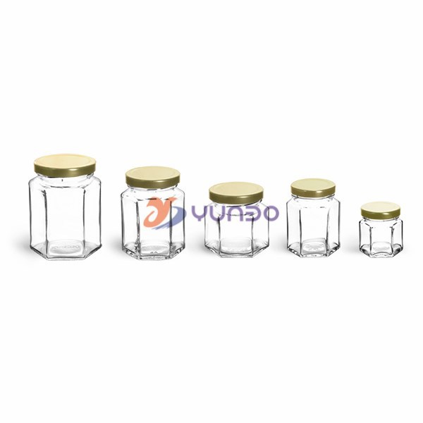 Hot Sell Kitchen Craft Home Made Hexagonal Jar with Twist-off Lid