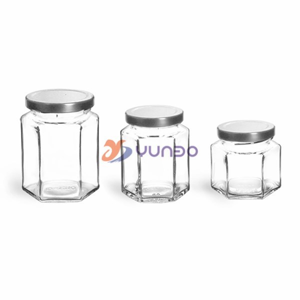 Hot Sell Kitchen Craft Home Made Hexagonal Jar with Twist-off Lid