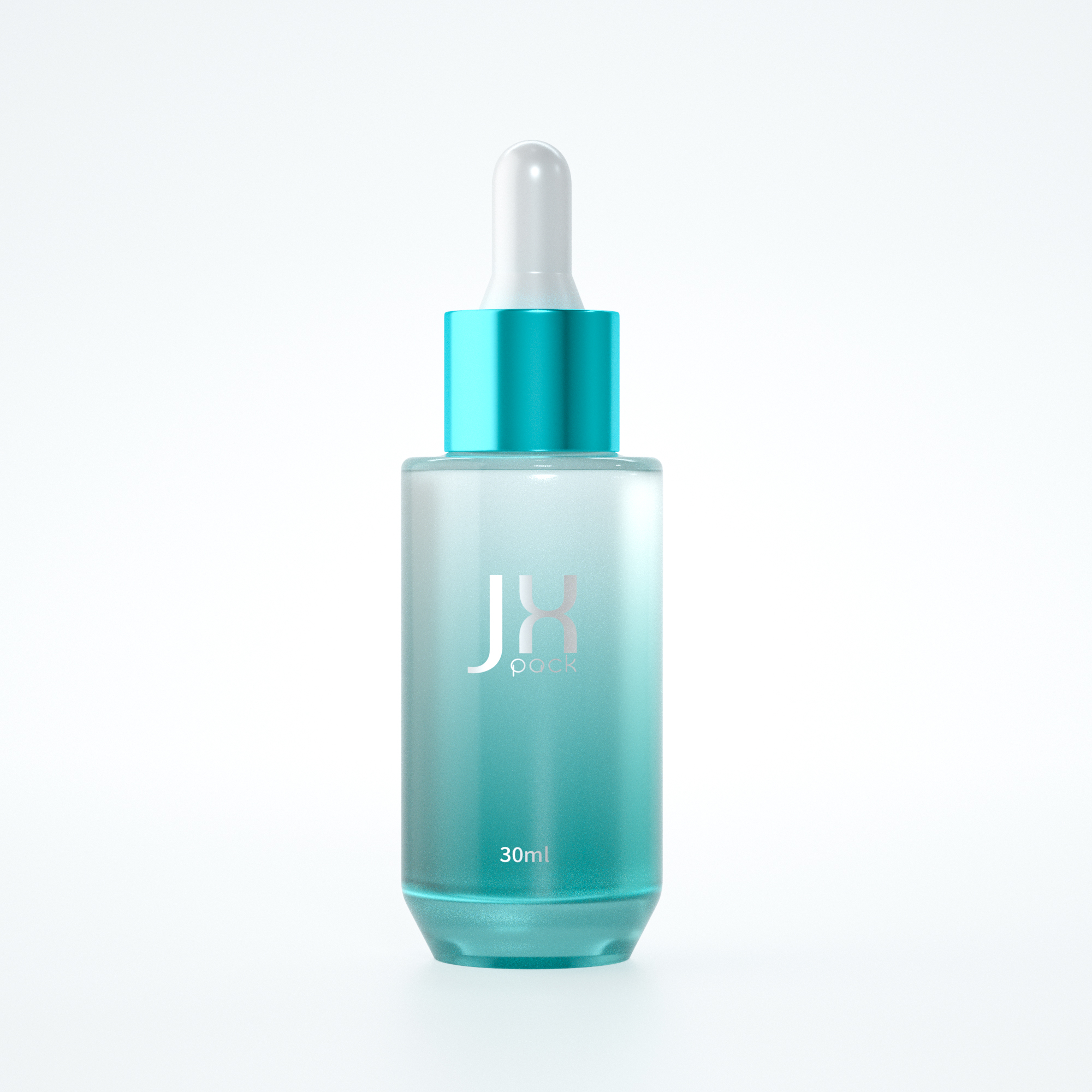 Hot Sell blue dropper bottle15ml 30ml 50ml round flat shoulder Glass Essential Oil cuticle oil dropper empty bottle