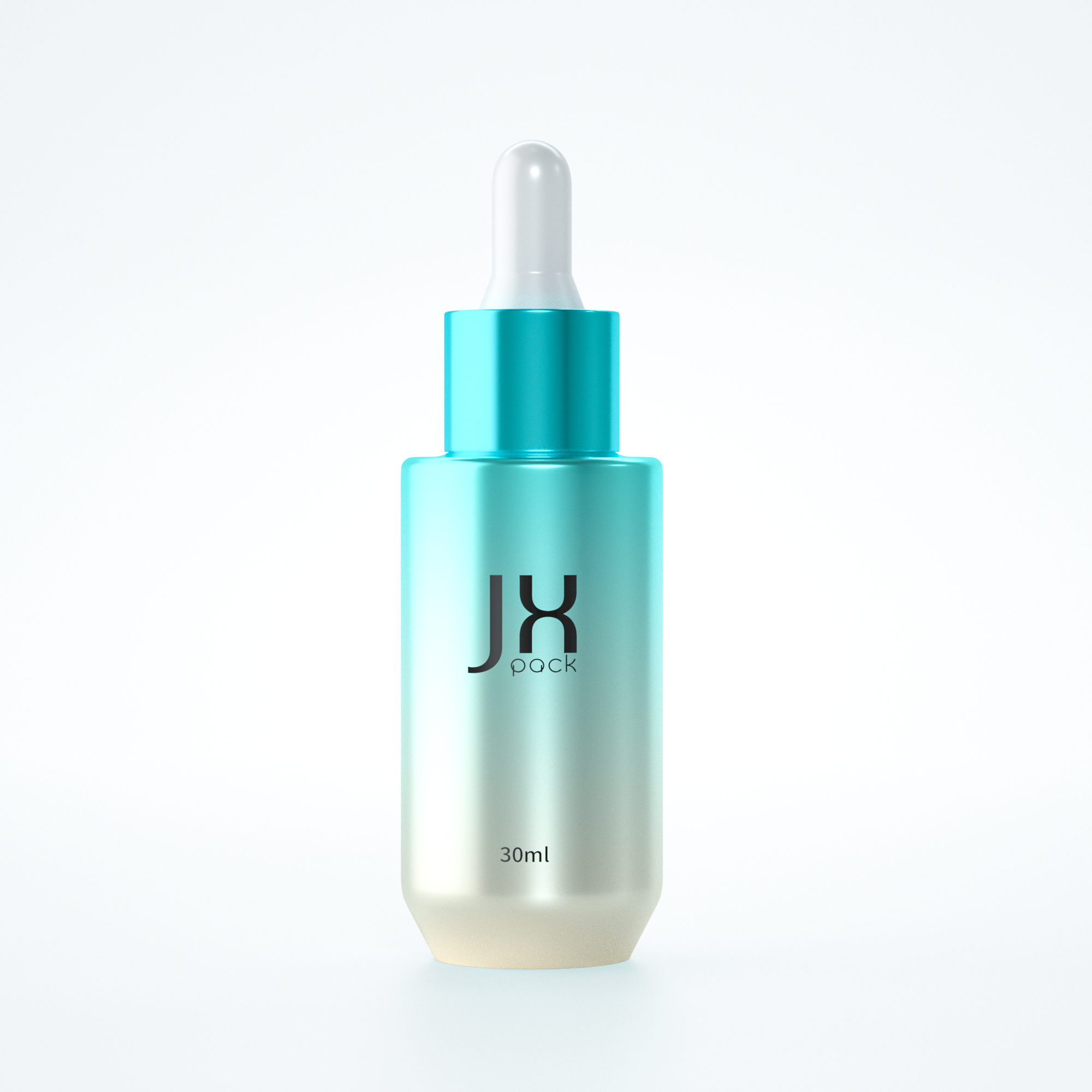 Hot Sell blue dropper bottle15ml 30ml 50ml round flat shoulder Glass Essential Oil cuticle oil dropper empty bottle