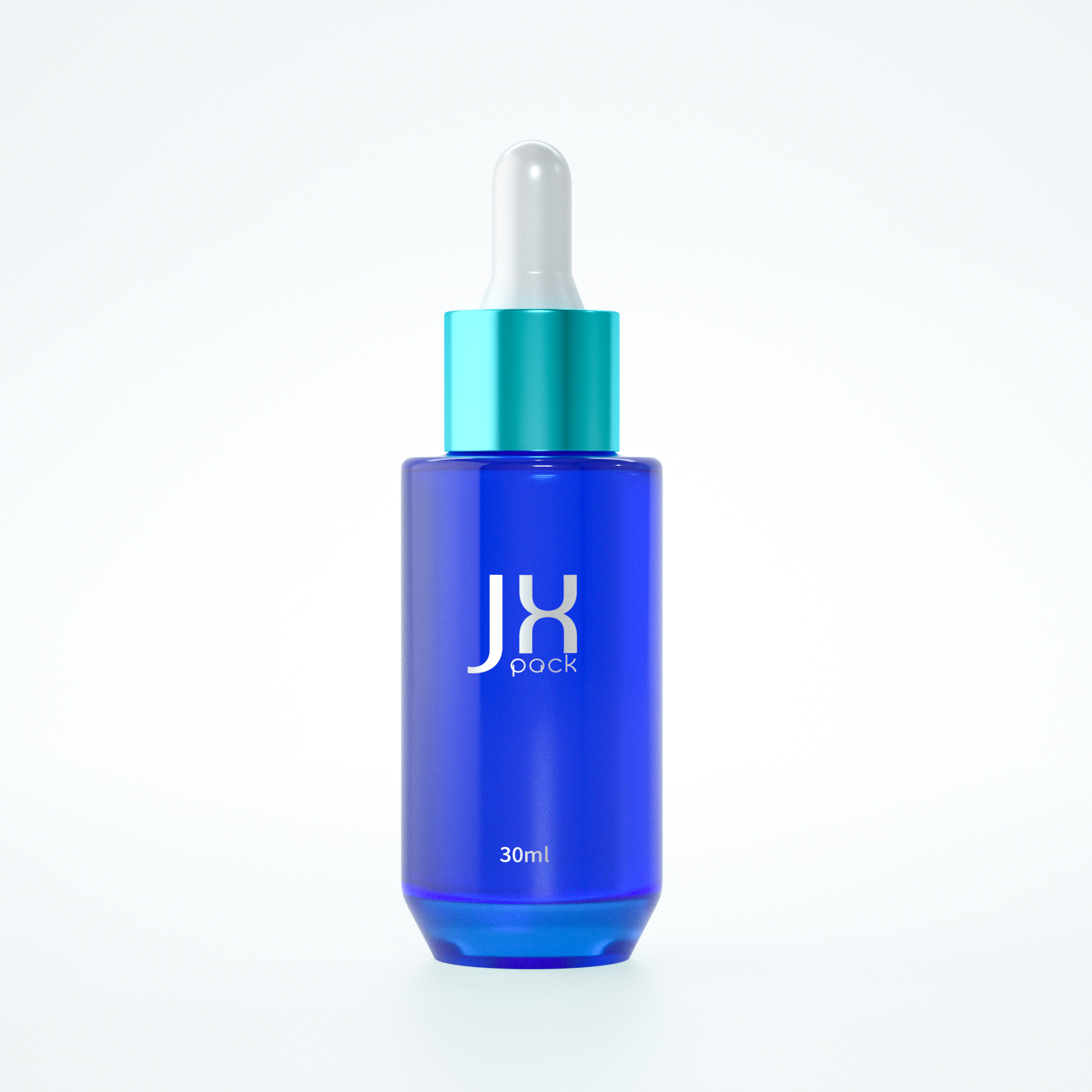 Hot Sell blue dropper bottle15ml 30ml 50ml round flat shoulder Glass Essential Oil cuticle oil dropper empty bottle