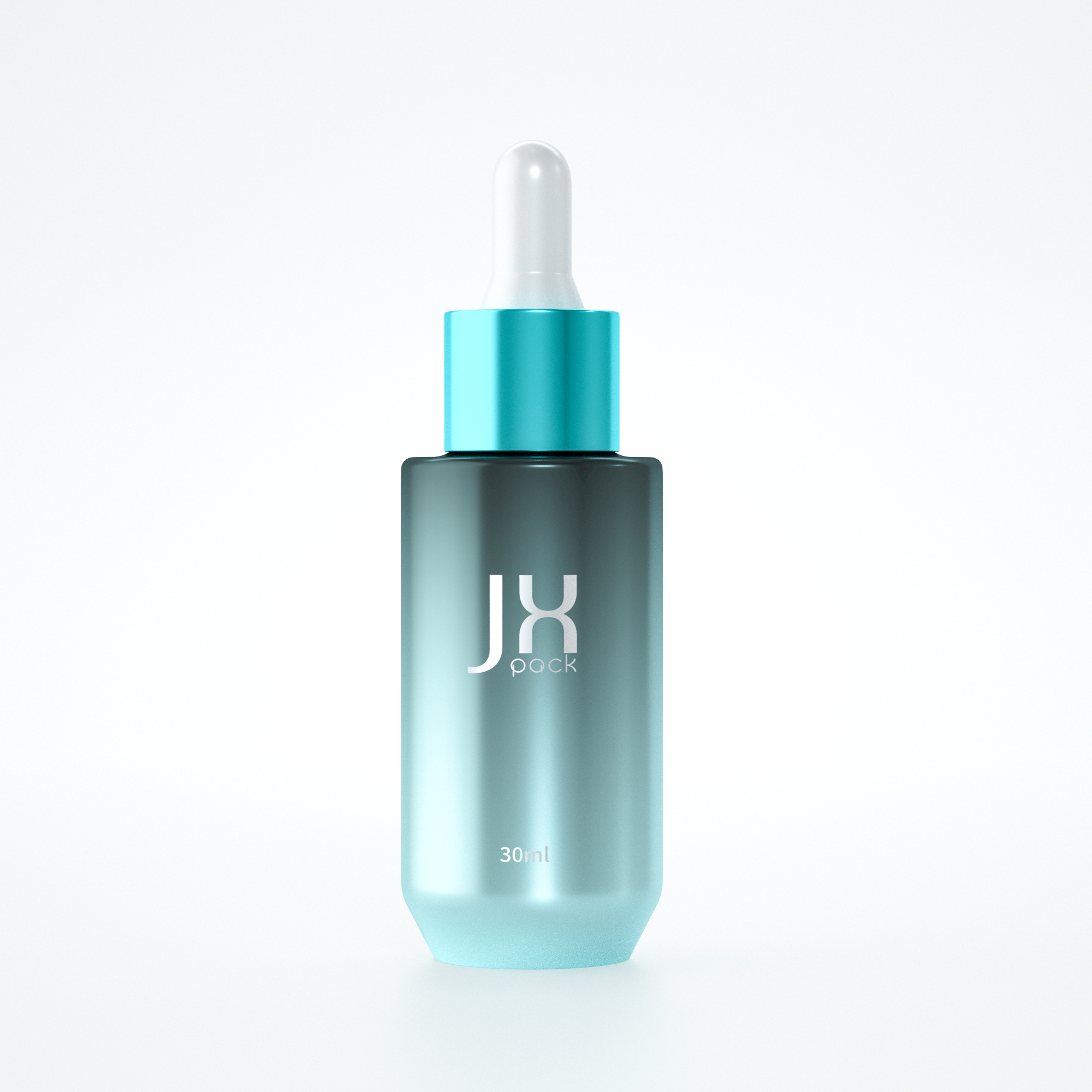 Hot Sell blue dropper bottle15ml 30ml 50ml round flat shoulder Glass Essential Oil cuticle oil dropper empty bottle