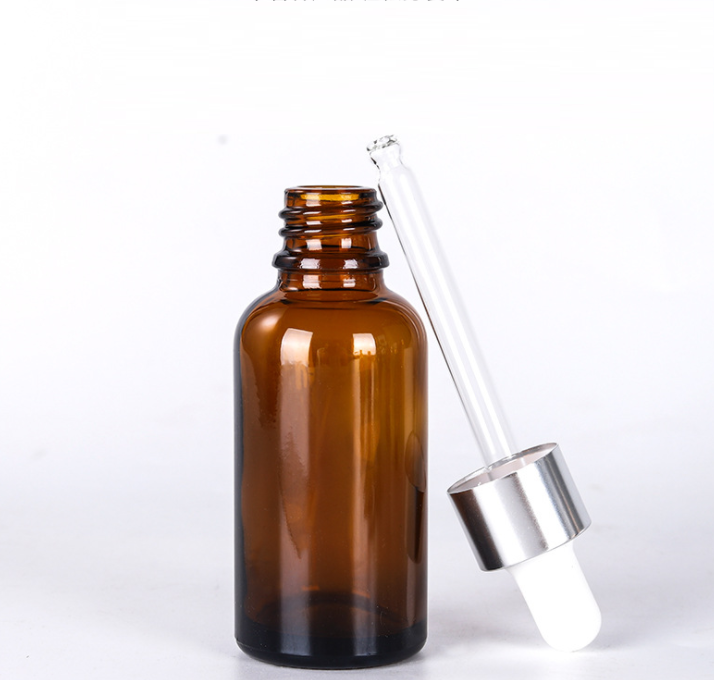 Hot Selling 0.5oz 1oz 2oz 4oz 8oz 16oz 32oz Amber Boston Round Essential Oil Glass Bottle G.P.I Finish