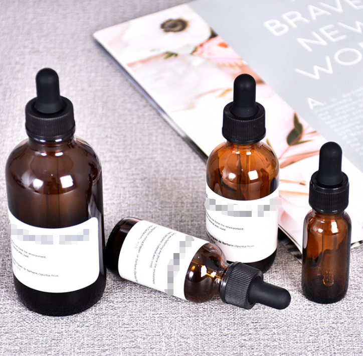 Hot Selling 0.5oz 1oz 2oz 4oz 8oz 16oz 32oz Amber Boston Round Essential Oil Glass Bottle G.P.I Finish