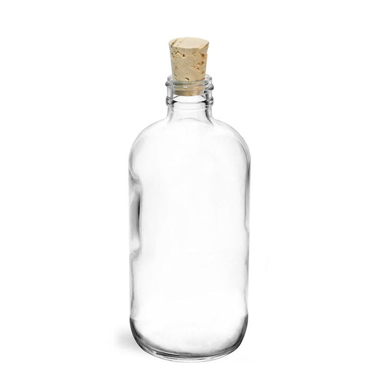 Hot Selling 0.5oz 1oz 2oz 4oz 8oz 16oz 32oz Clear Amber Blue Boston Round Essential Oil Glass Bottle
