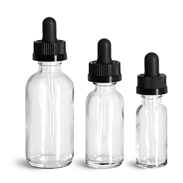 Hot Selling 0.5oz 1oz 2oz 4oz 8oz 16oz 32oz Clear Amber Blue Boston Round Essential Oil Glass Bottle
