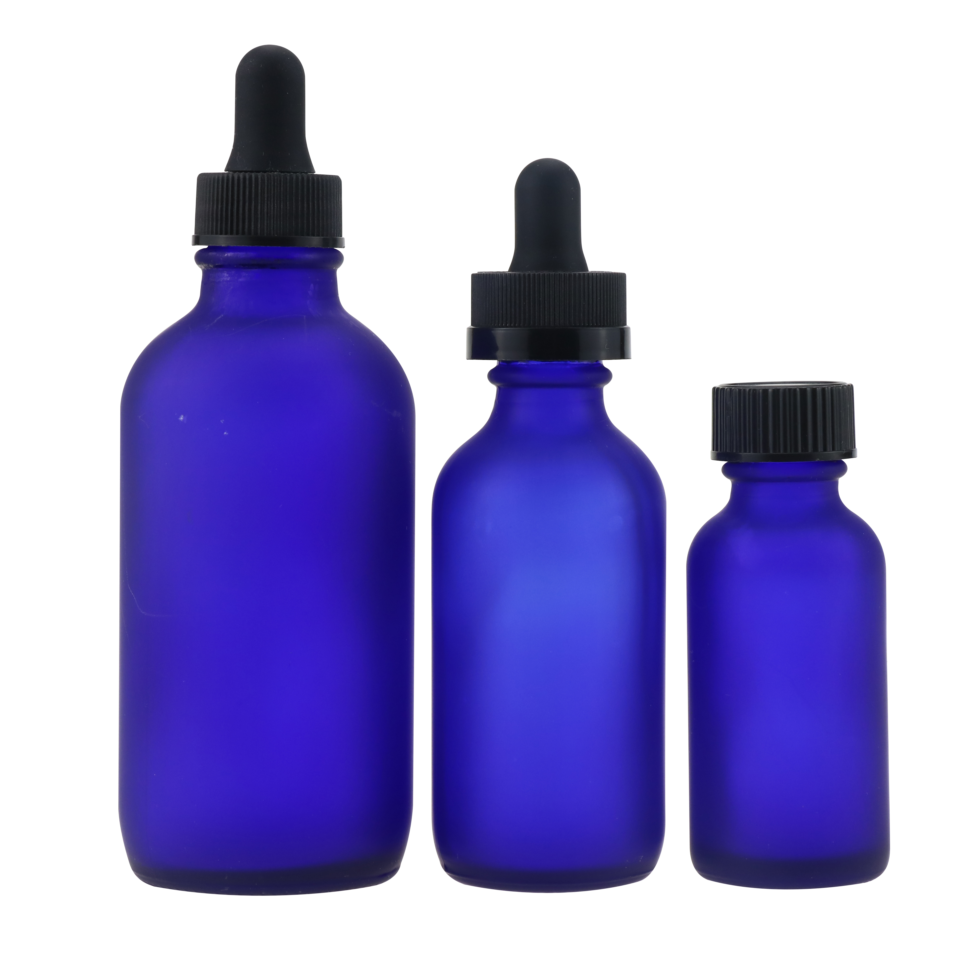 Hot Selling 0.5oz 1oz 2oz 4oz 8oz 16oz 32oz frosted Amber Blue Boston Round Essential Oil Glass Bottle