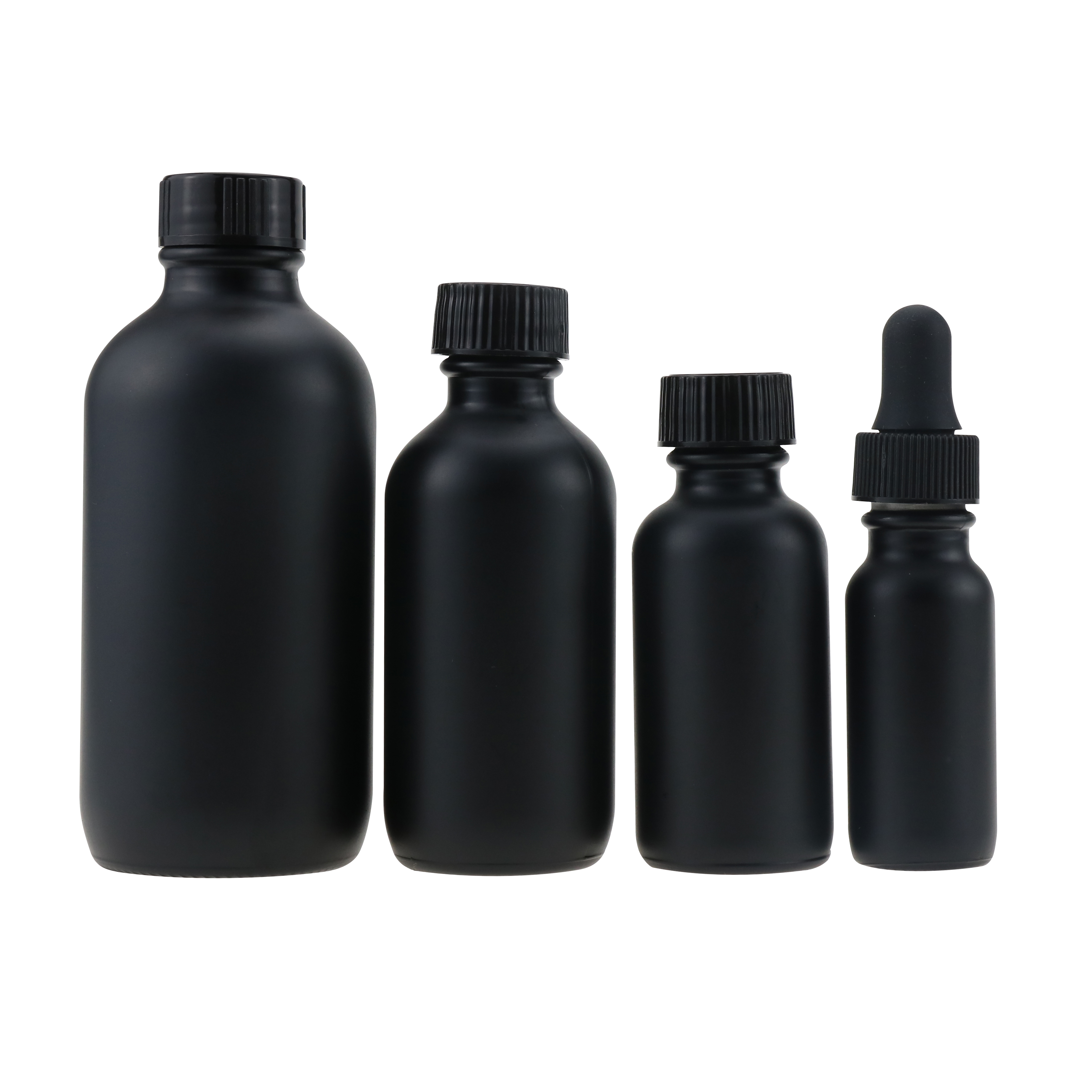 Hot Selling 0.5oz 1oz 2oz 4oz 8oz 16oz 32oz frosted Amber Blue Boston Round Essential Oil Glass Bottle