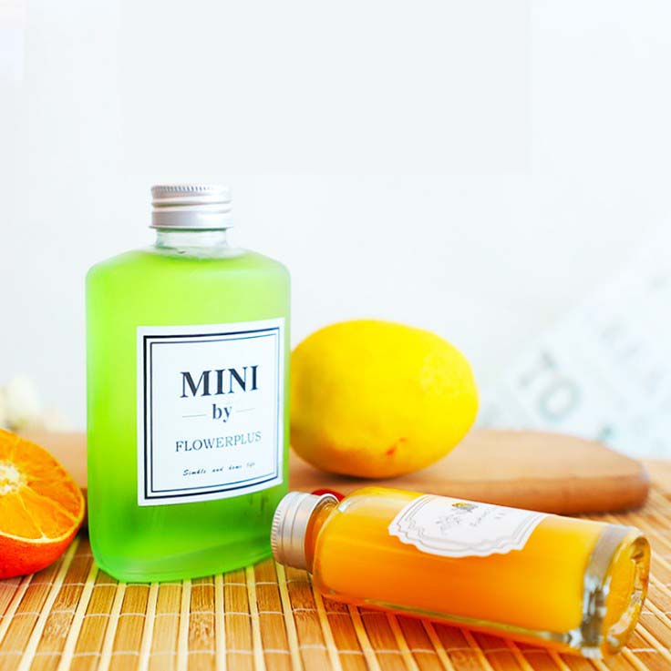Hot Selling 12oz Glass Beverage Juice Bottle 500ml Small Liquor Fruit Bottle Cold Coffee Glass Package with Lid