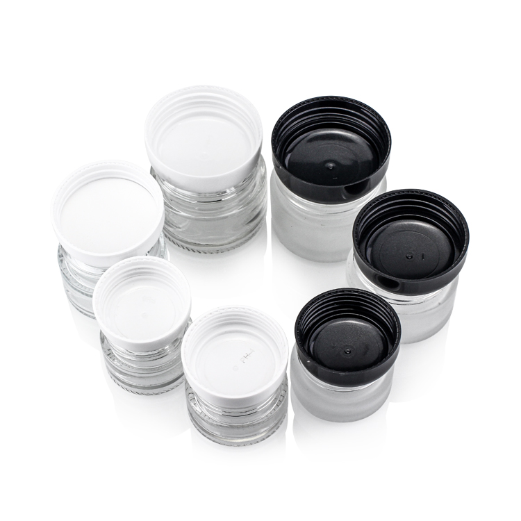 Hot Selling 15g White Mushroom Shape Frosted Glass Cream Jar For Face Cream