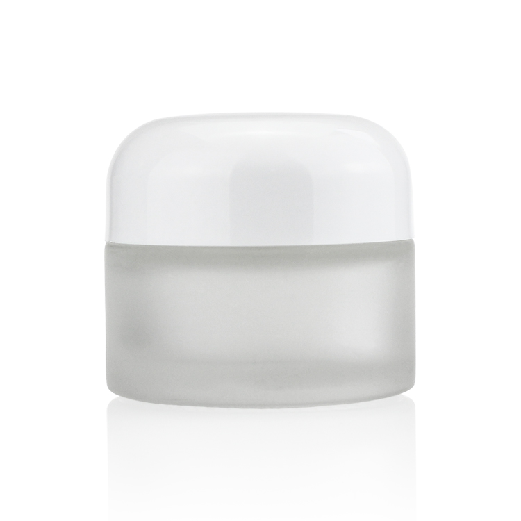Hot Selling 15g White Mushroom Shape Frosted Glass Cream Jar For Face Cream