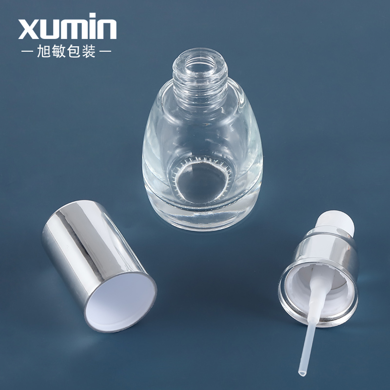 Hot Selling 1oz cosmetic clear round 30ml glass bottle dropper oil bottle