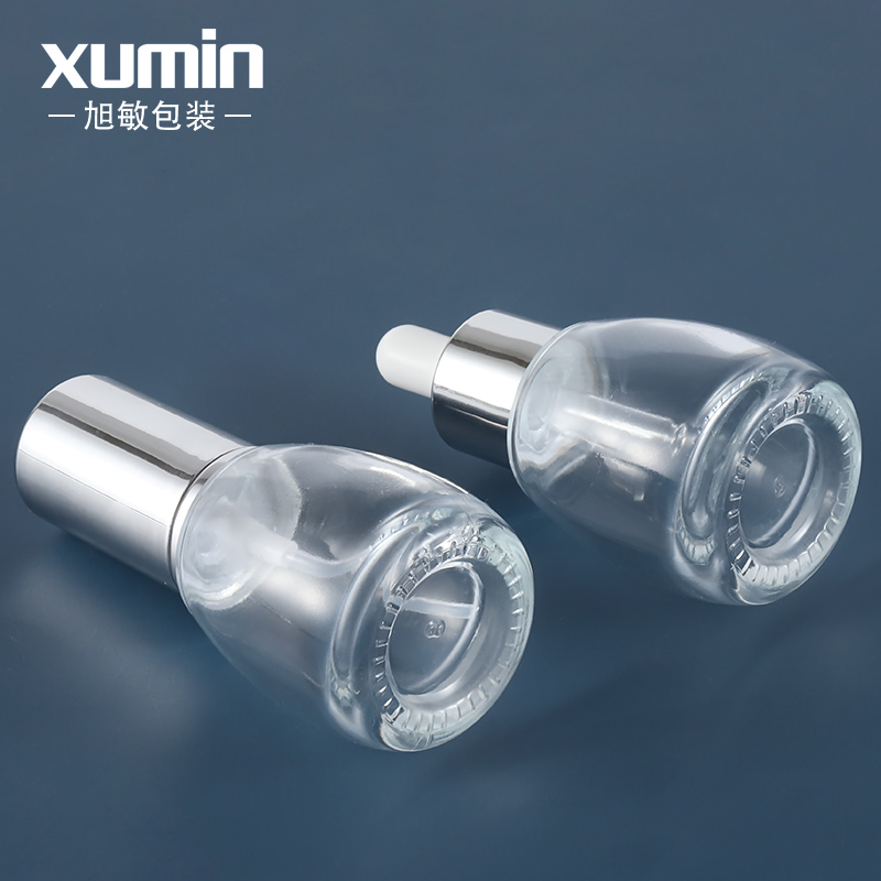 Hot Selling 1oz cosmetic clear round 30ml glass bottle dropper oil bottle