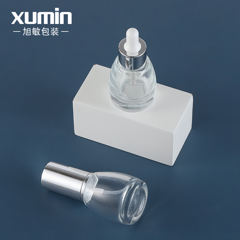Hot Selling 1oz cosmetic clear round 30ml glass bottle dropper oil bottle