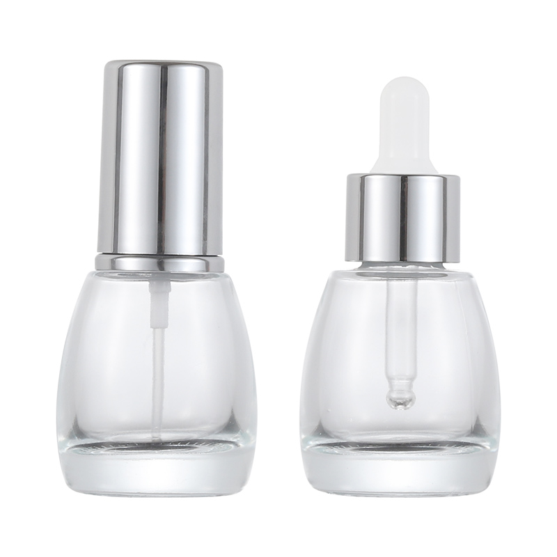 Hot Selling 1oz cosmetic clear round 30ml glass bottle dropper oil bottle