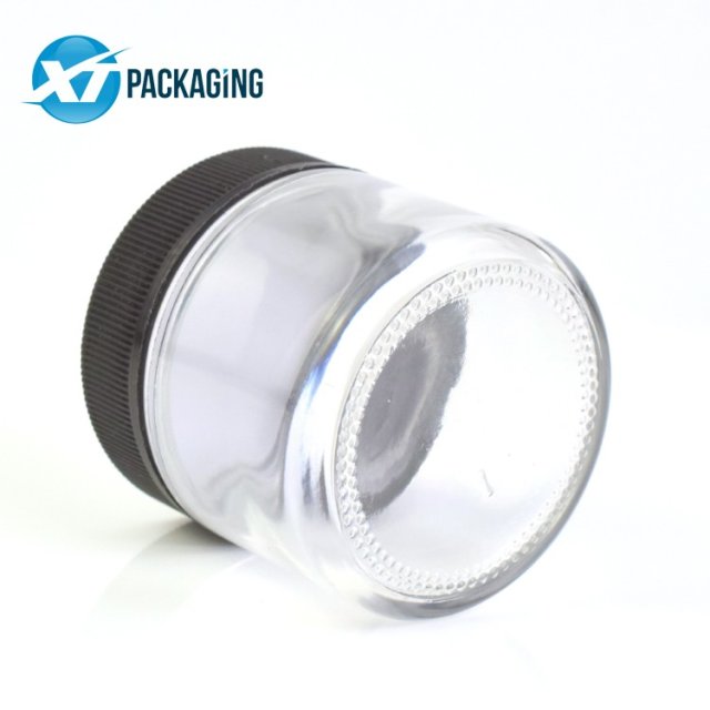 Hot Selling 2 oz glass jar candles container child proof cap hemp flower packaging customized logo frascos de vidrio