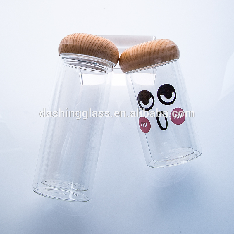 Hot Selling 280ml High Borosilicate Glass Eco friendly Cute Double Wall Water Bottle