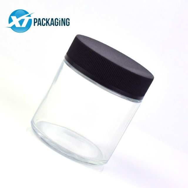Hot Selling 3 oz glass jar candles container child proof cap hemp flower packaging customized logo OEM