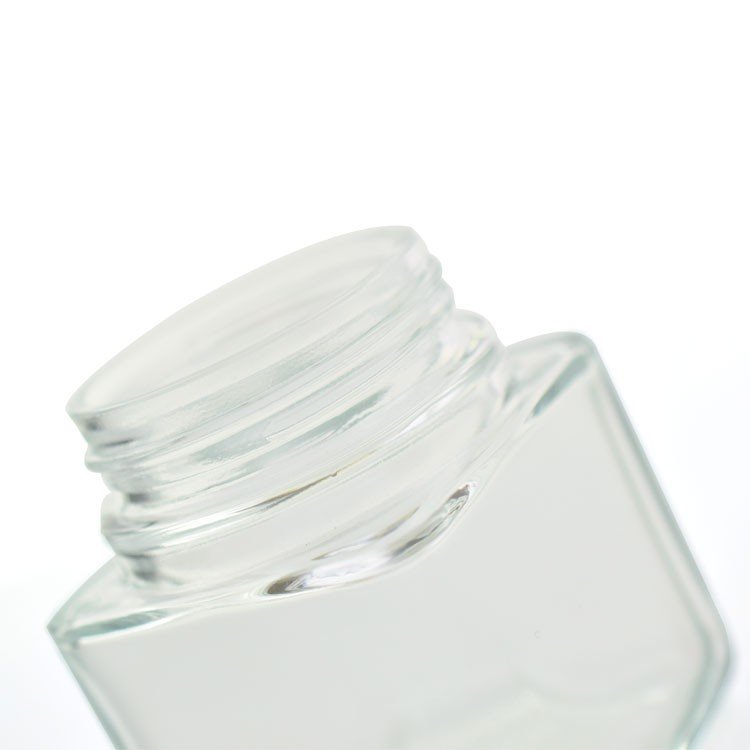 Hot Selling 3 oz square shape glass jar candles container child proof cap hemp flower packaging customized logo