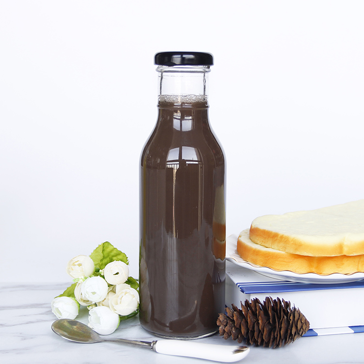 Hot Selling 355ml Glass Kombucha Tea Beverage Bottle 12 oz Ring Neck Round Bottle With Twist Cap For Coffee Sauce