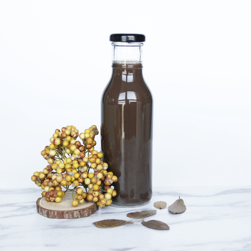 Hot Selling 355ml Glass Kombucha Tea Beverage Bottle 12 oz Ring Neck Round Bottle With Twist Cap For Coffee Sauce