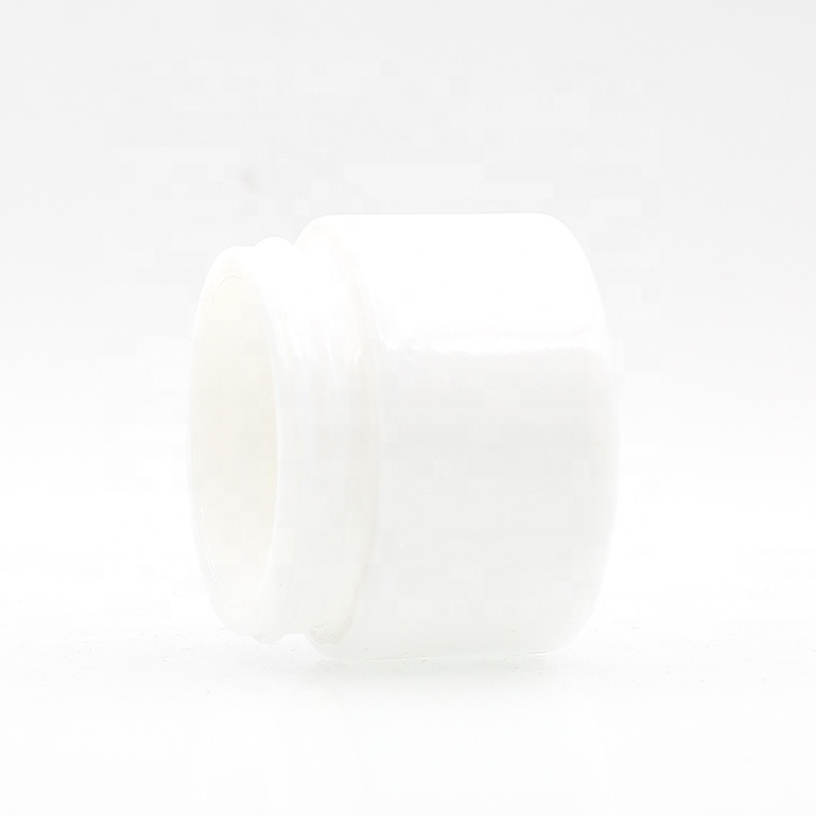 Hot Selling 50g 100g white cosmetic ceramic glass cream jar with plastic lid glass jars and lids aluminum gold cap face care