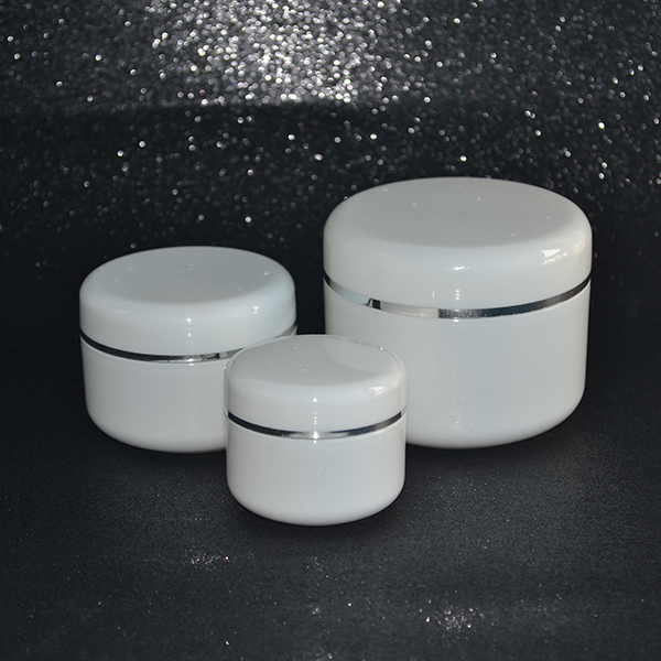 Hot Selling 50g White double wall Mini Cream Plastic Cosmetic Jar for skin care