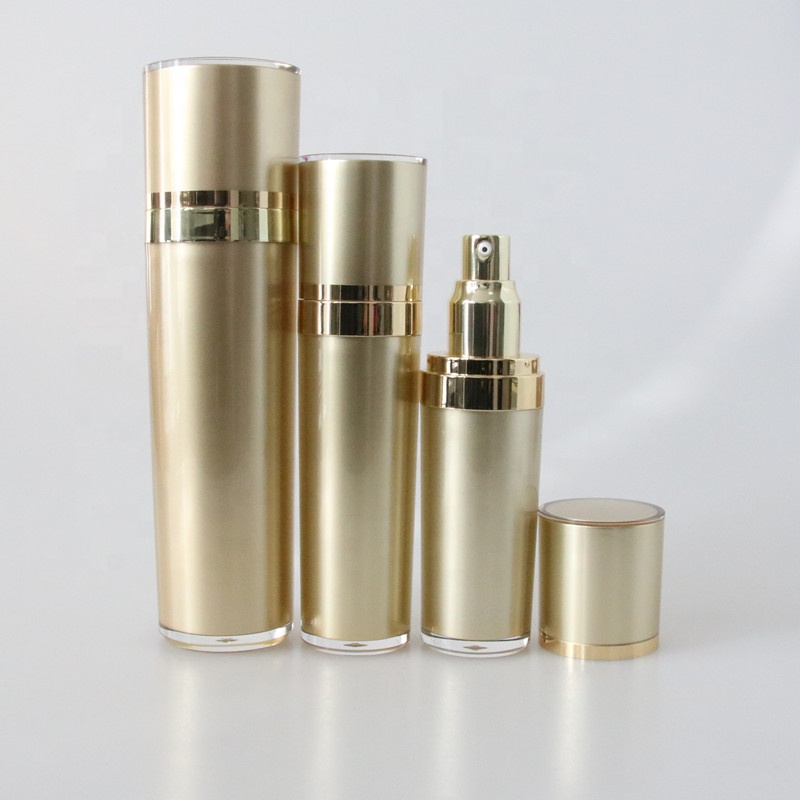 Hot Selling 50ml Cylindrical Shape Acrylic Double Wall Plastic Lotion Pump Bottle In Stock