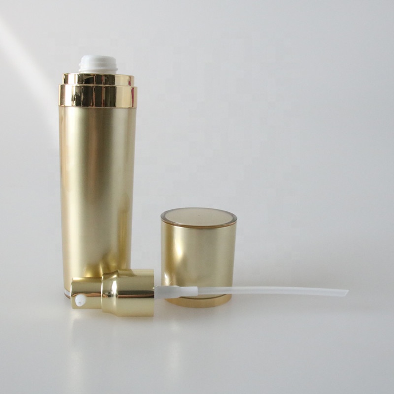 Hot Selling 50ml Cylindrical Shape Acrylic Double Wall Plastic Lotion Pump Bottle In Stock