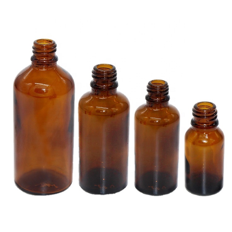 Hot Selling 5ml 10ml 15ml 20ml 30ml 50ml 100ml Amber Essential Oil Dropper Glass Bottle