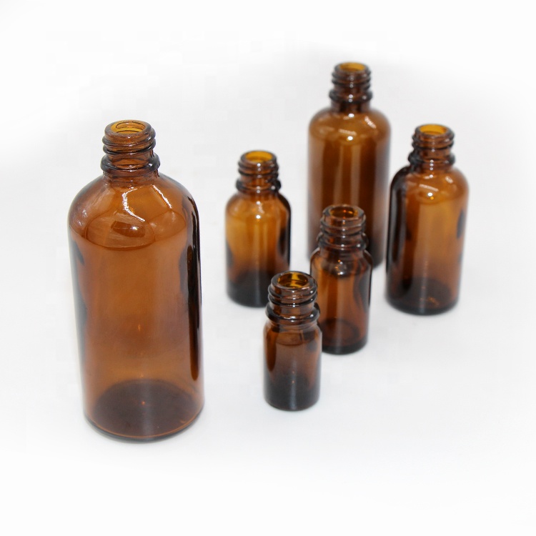 Hot Selling 5ml 10ml 15ml 20ml 30ml 50ml 100ml Amber Essential Oil Dropper Glass Bottle