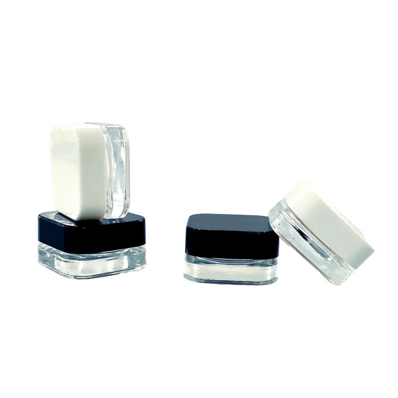 Hot Selling 5ml 9ml Jar Square Qube Glass Jar CR Cap For Extract Concentrate Wax Child Resistance Lid